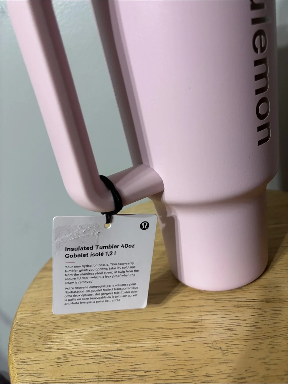 lululemon athletica Light Pink Insulated Travel Tumbler with Handle & Straw NWT!